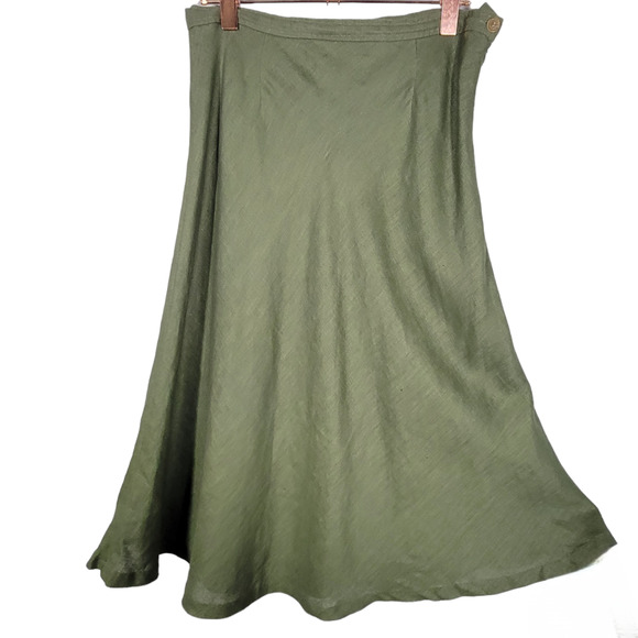 Vintage Chadwick's Olive Green Linen 2 pc. Suit Skirt Jacket Blazer Size 12 - Picture 12 of 13